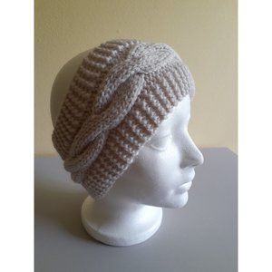 Light Gray/pearl Knitted  Headband